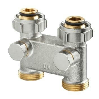 Узел перепускной 3/4" НГ х 3/4" НР, прямой, никелированный Oventrop