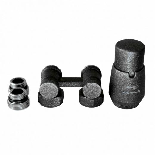 Комплект радиаторный угловой 3/4"-3/4", темный структур графит 50 мм VARIO PPREMIUM ELEGANCKIE