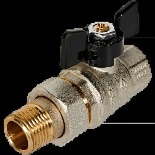 Кран шаровой с разъемным соединением НВ 1/2 бабочка OREGON серия 322 полный проход Bugatti