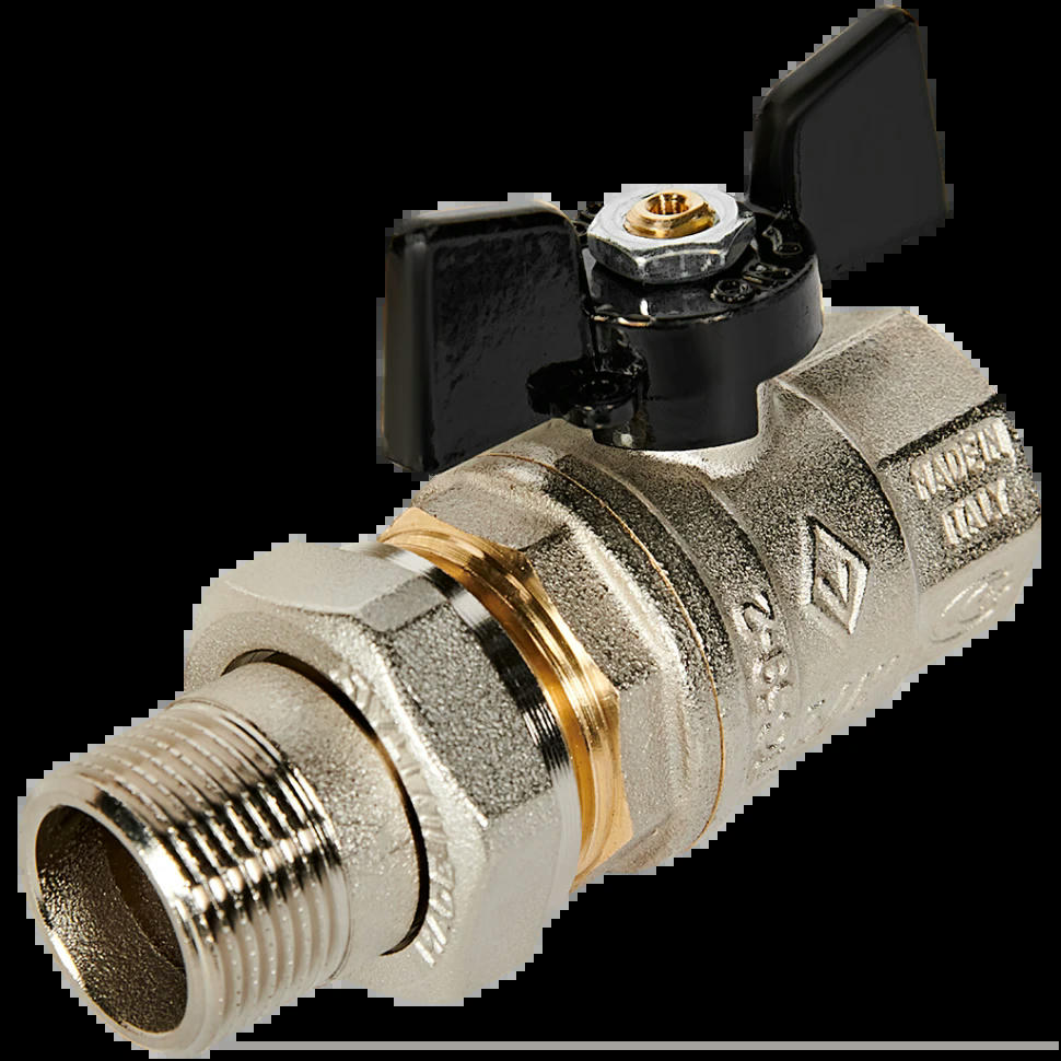 Кран шаровой с разъемным соединением НВ 3/4 бабочка OREGON серия 322 полный проход Bugatti