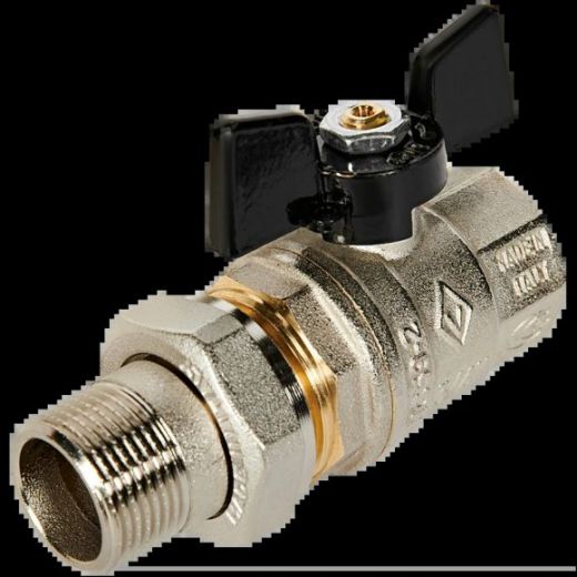 Кран шаровой с разъемным соединением НВ 3/4 бабочка OREGON серия 322 полный проход Bugatti