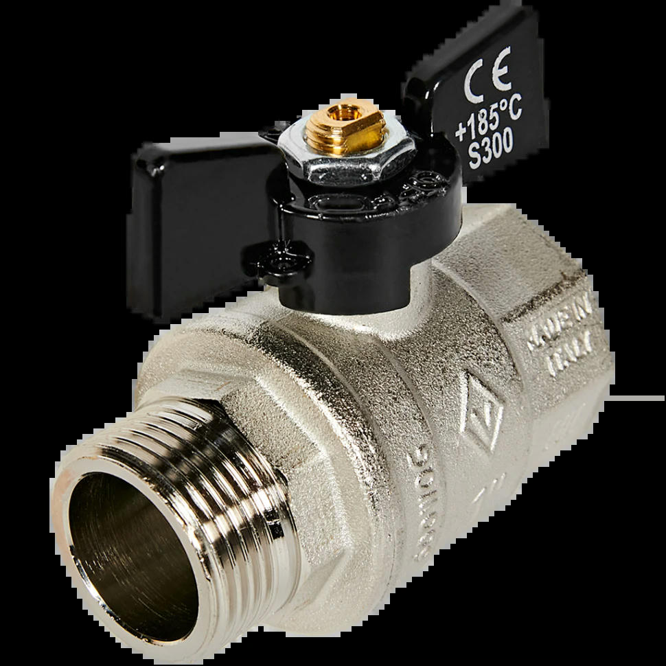 Кран шаровой НВ 1" бабочка OREGON серия 307 полный проход Bugatti