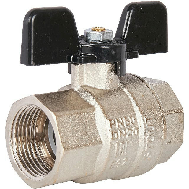 Кран шаровой полнопроходной ВР/ВР 3/4, ручка бабочка STOUT