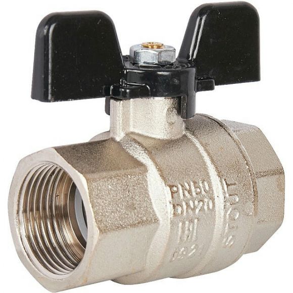 Кран шаровой полнопроходной ВР/ВР 3/4, ручка бабочка STOUT