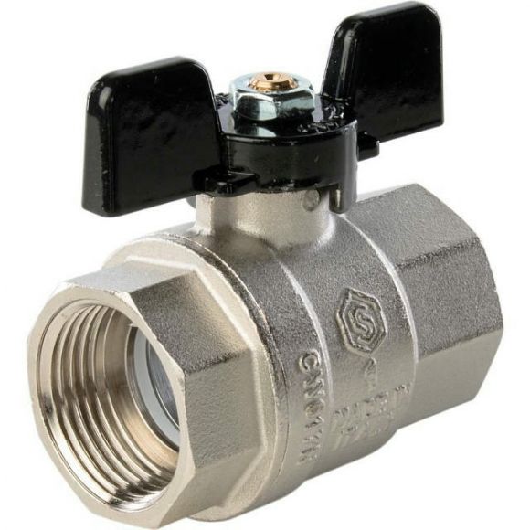 Кран шаровой полнопроходной ВР/ВР 1, ручка бабочка STOUT