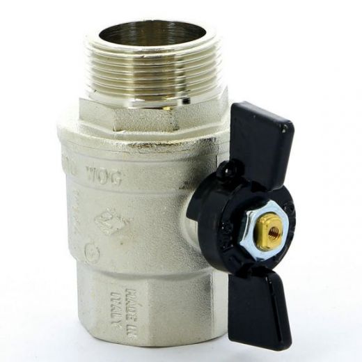 Кран шаровой НВ 1 1/4" бабочка OREGON серия 307 полный проход Bugatti