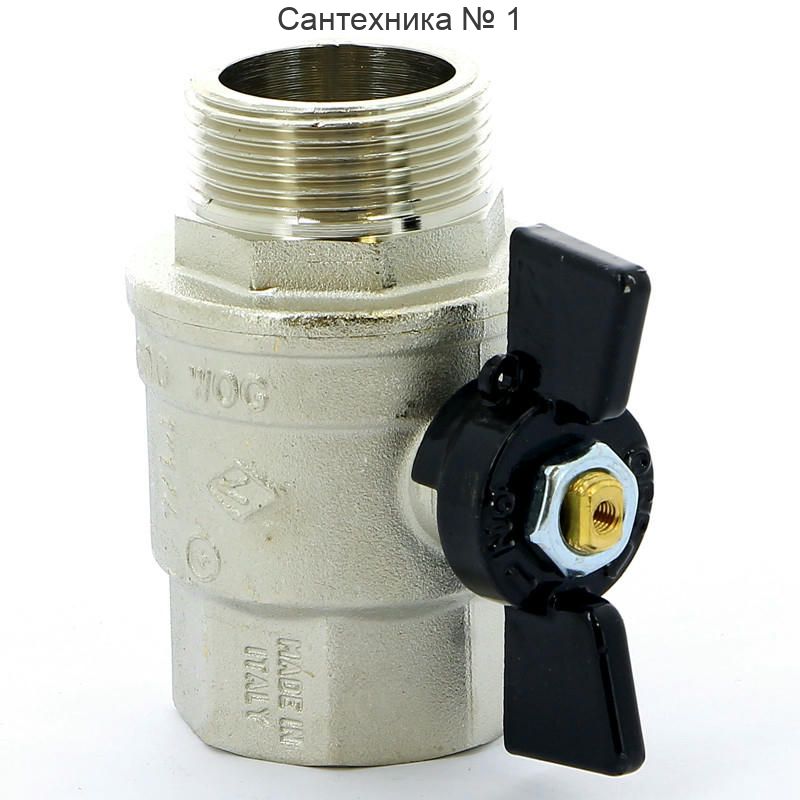 Кран шаровой НВ 1 1/4" бабочка OREGON серия 307 полный проход Bugatti