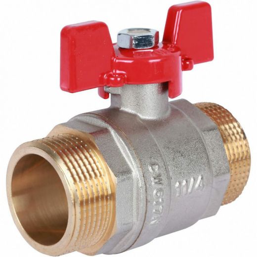 Кран шаровой НР/НР 1 1/4", ручка бабочка ROMMER