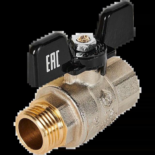 Кран шаровой полнопроходной ВР/НР 1/2, бабочка STOUT