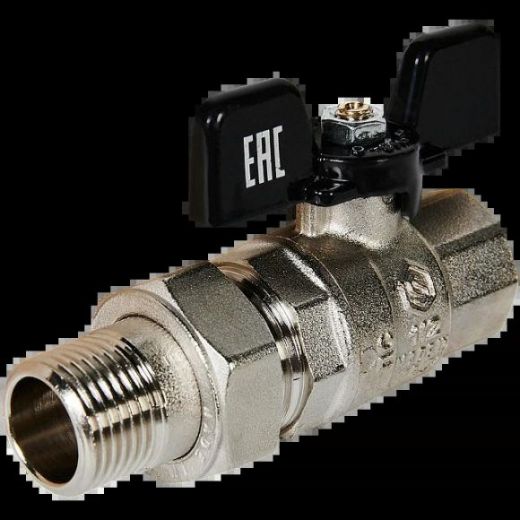 Кран шаровой полнопроходной с американкой ВР/НР 1/2, бабочка STOUT