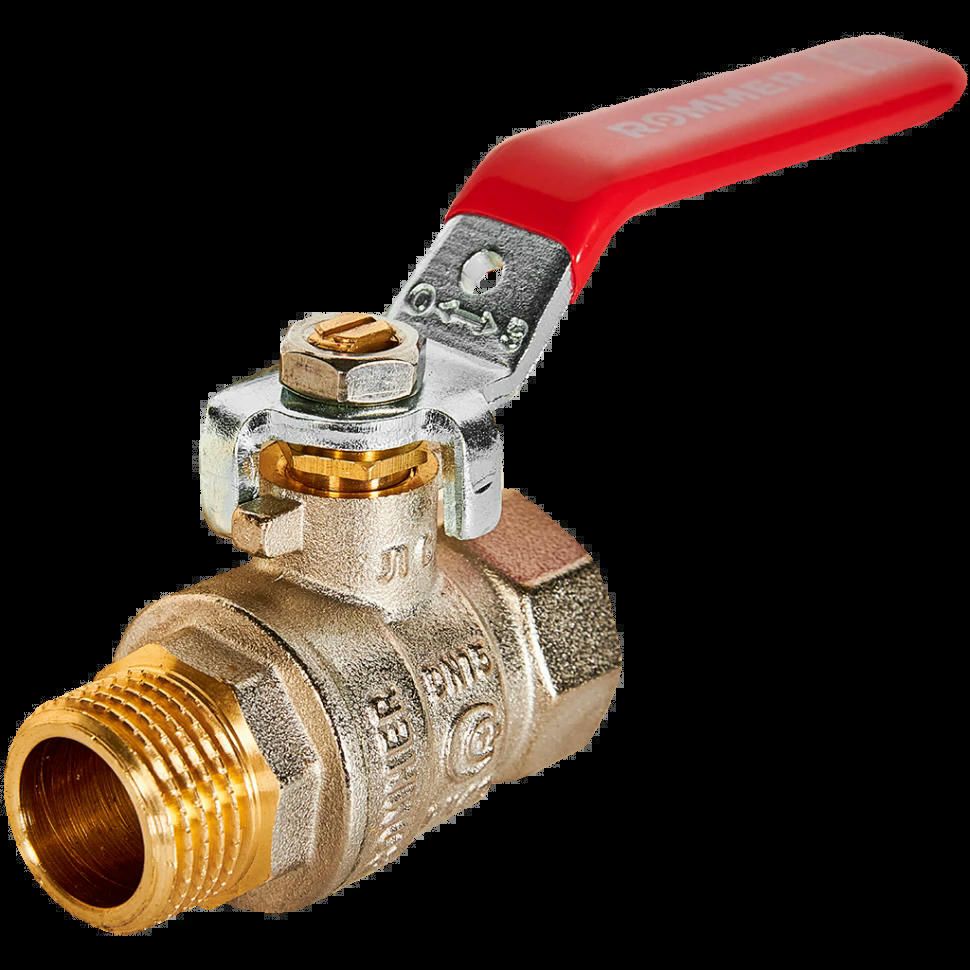 Кран шаровой ВН/НР 1/2", рычаг ROMMER