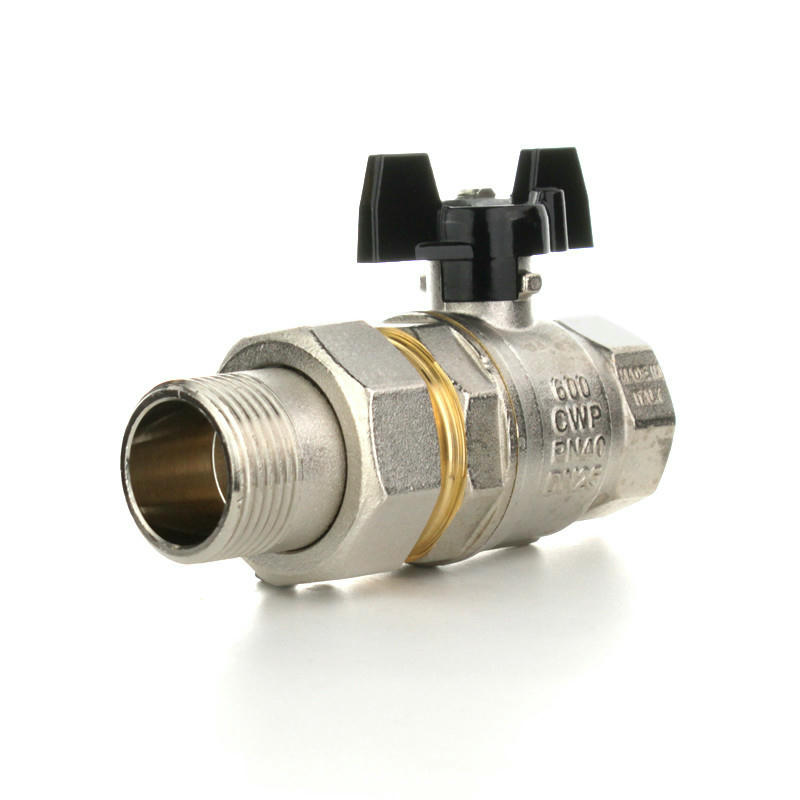 Кран шаровой Strong T НВ 1/2" с накидной гайкой, бабочка ELSEN