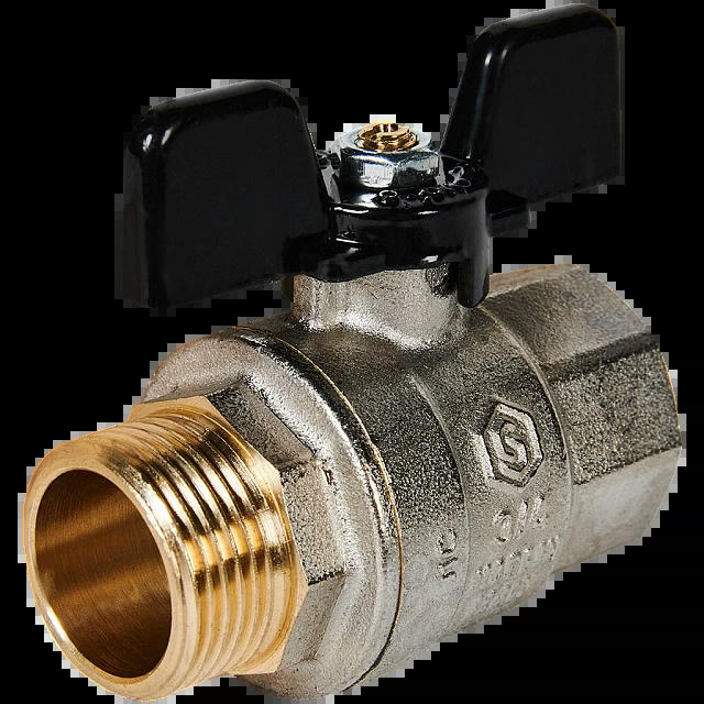 Кран шаровой полнопроходной ВР/НР 3/4, бабочка STOUT