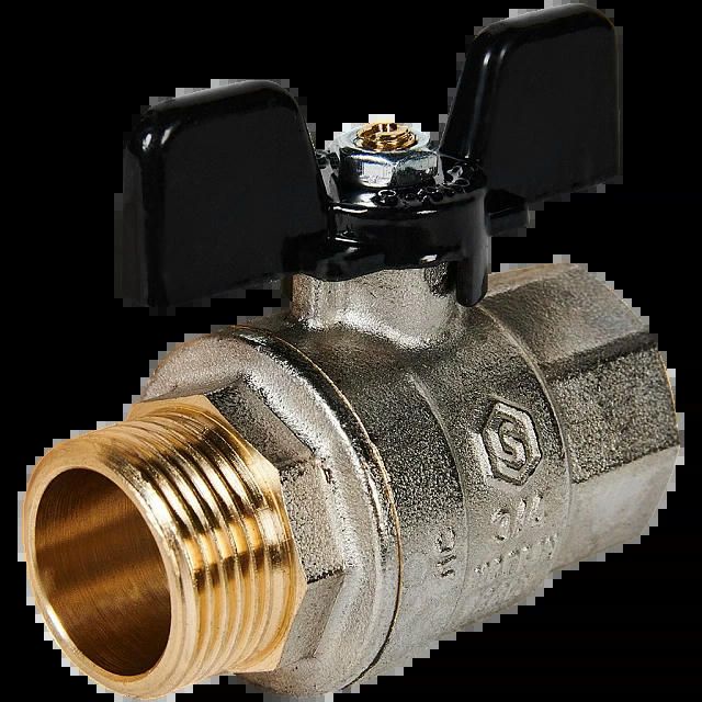 Кран шаровой полнопроходной ВР/НР 3/4, бабочка STOUT