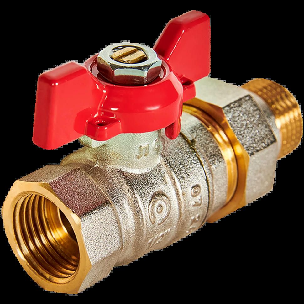 Кран шаровой с американкой ВР/НР 1/2", бабочка ROMMER