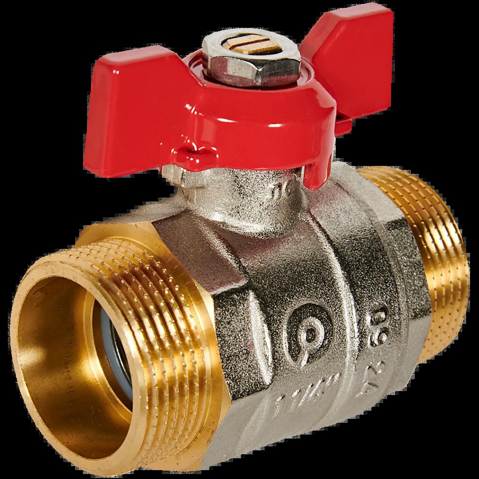 Кран шаровой НР/НР 1 1/4", бабочка ROMMER