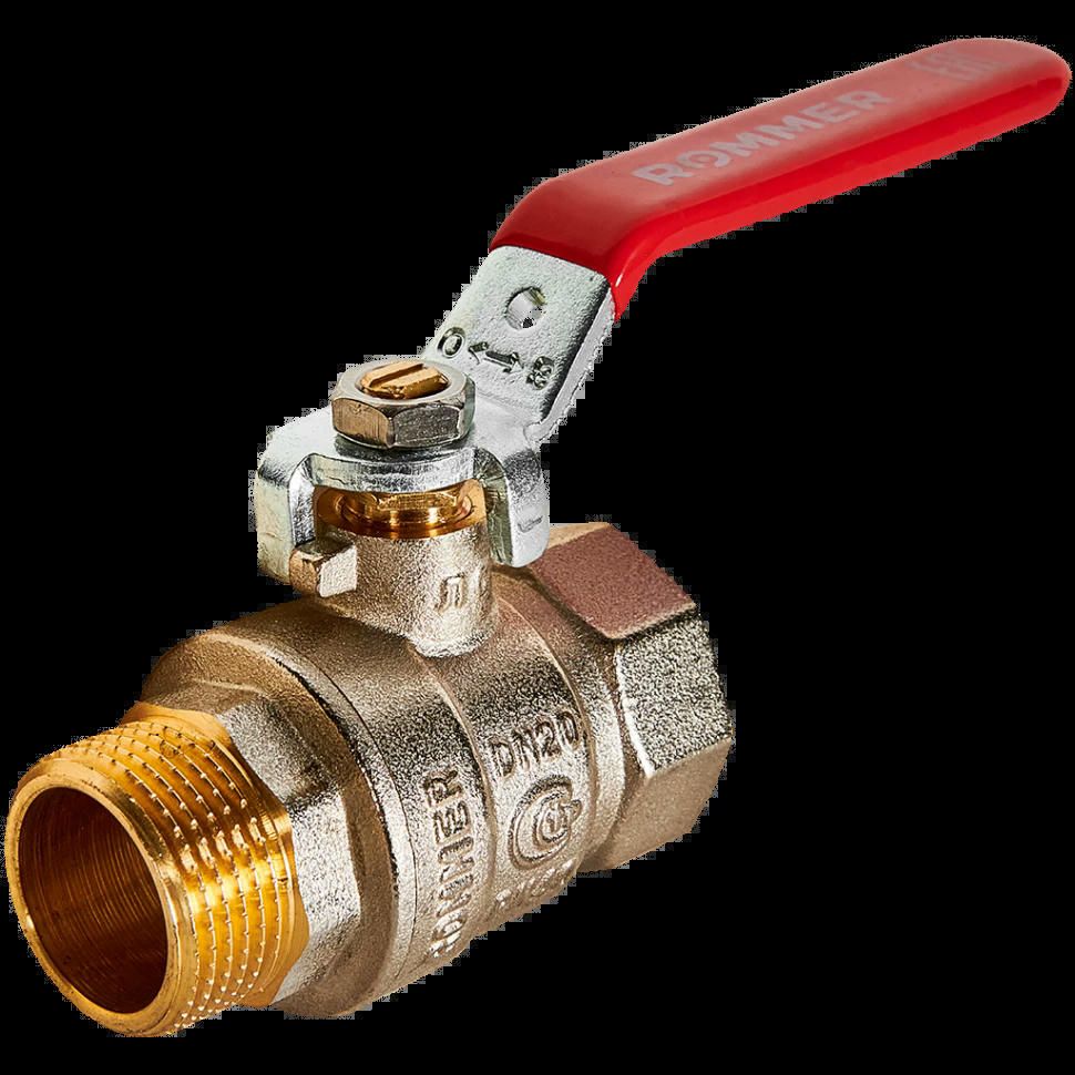 Кран шаровой ВН/НР 1 1/2", рычаг ROMMER