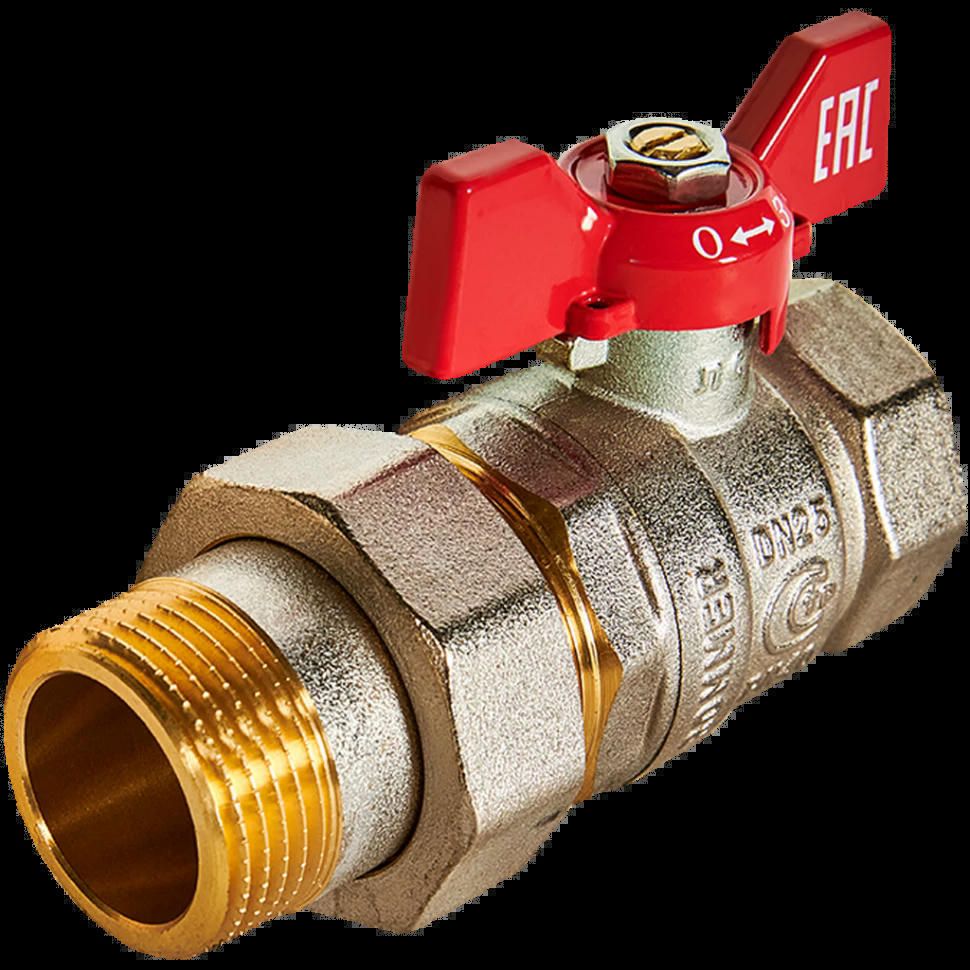 Кран шаровой с американкой ВР/НР 1", бабочка ROMMER