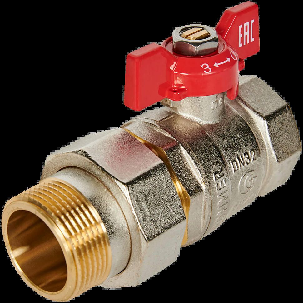 Кран шаровой с американкой ВР/НР 1 1/4", бабочка ROMMER