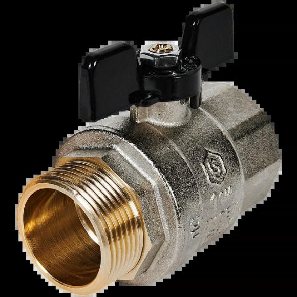 Кран шаровой полнопроходной ВР/НР 1 1/4, бабочка STOUT