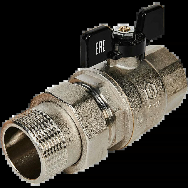 Кран шаровой полнопроходной с американкой ВР/НР 1 1/4, бабочка STOUT