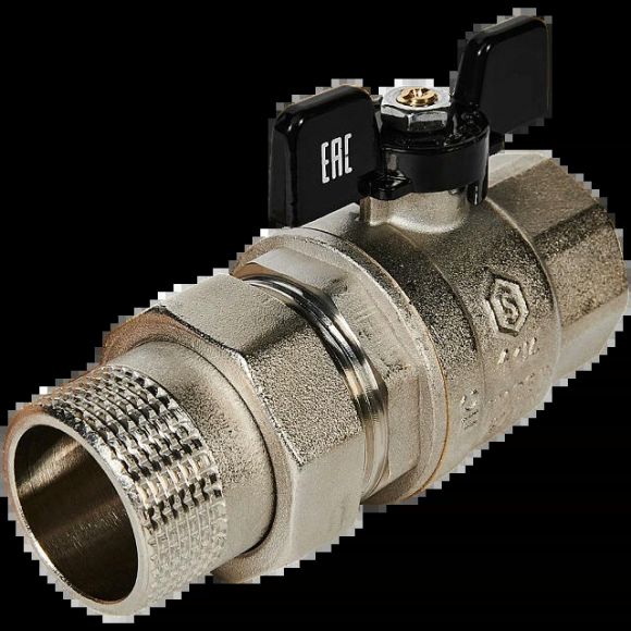 Кран шаровой полнопроходной с американкой ВР/НР 1 1/4, бабочка STOUT