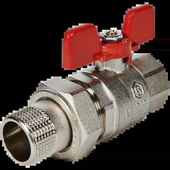 Кран шаровой полнопроходной с американкой ВР/НР 3/4, бабочка EPDM STOUT