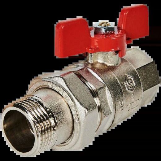 Кран шаровой полнопроходной с американкой ВР/НР 1, бабочка EPDM STOUT