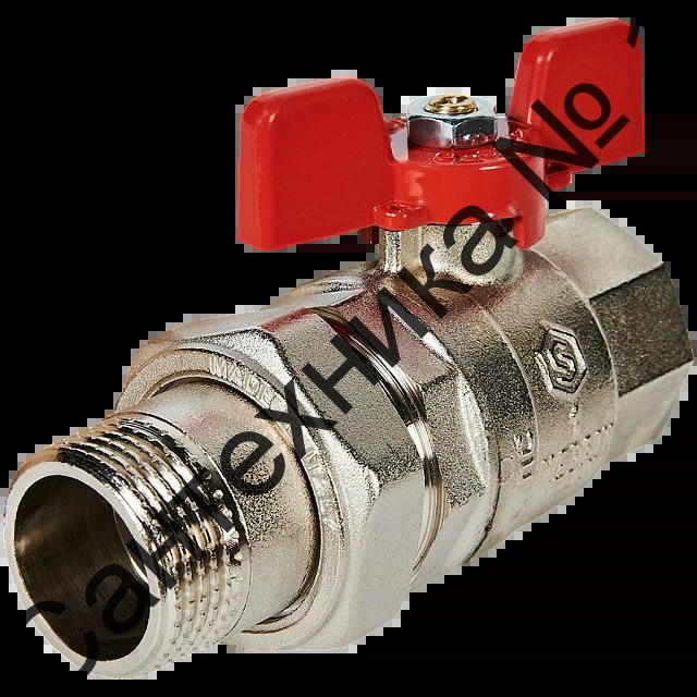 Кран шаровой полнопроходной с американкой ВР/НР 1, бабочка EPDM STOUT