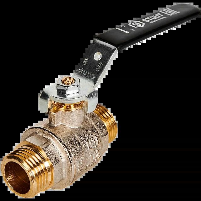 Кран шаровой полнопроходной НР/НР 1/2, рычаг STOUT