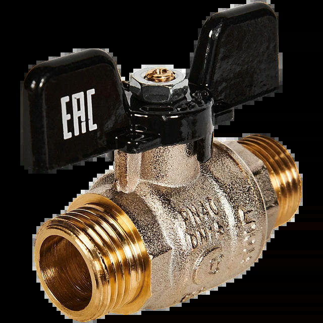 Кран шаровой полнопроходной НР/НР 1/2, бабочка STOUT