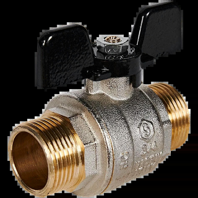 Кран шаровой полнопроходной НР/НР 3/4, бабочка STOUT