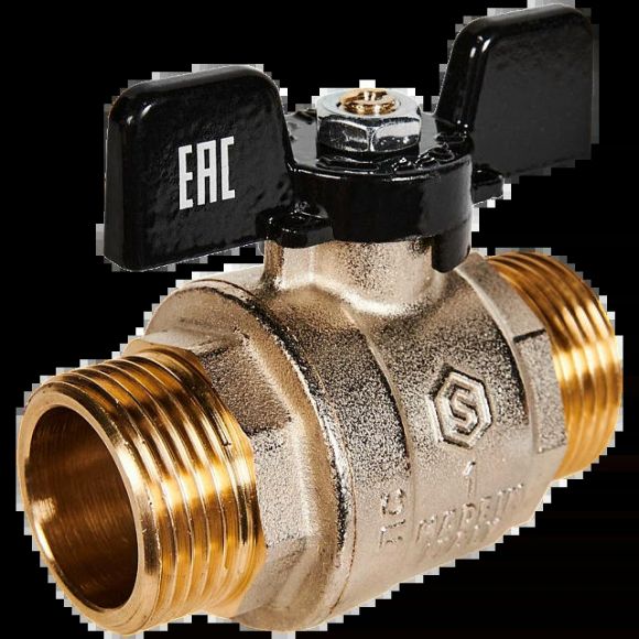 Кран шаровой полнопроходной НР/НР 1, бабочка STOUT