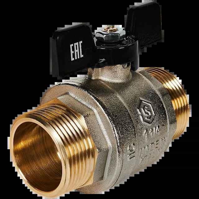 Кран шаровой полнопроходной НР/НР 1 1/4, бабочка STOUT