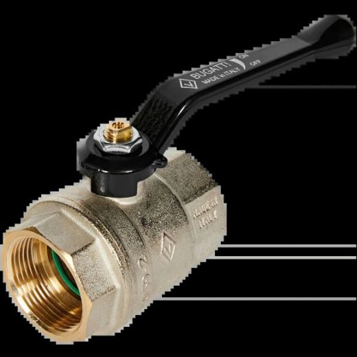 Кран шаровой ВВ 1 1/4" ручка OREGON серия 300 полный проход Bugatti