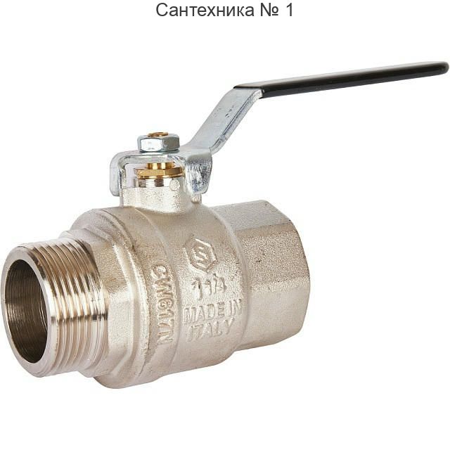 Кран шаровой полнопроходной ВР/НР 1 1/4, ручка рычаг STOUT