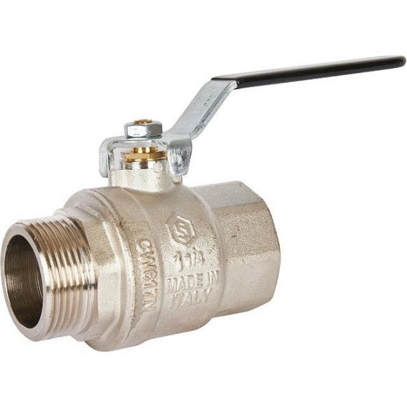 Кран шаровой полнопроходной ВР/НР 1 1/4, ручка рычаг STOUT
