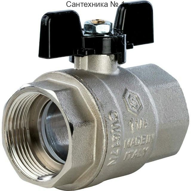 Кран шаровой полнопроходной ВР/ВР 1 1/4, ручка бабочка STOUT