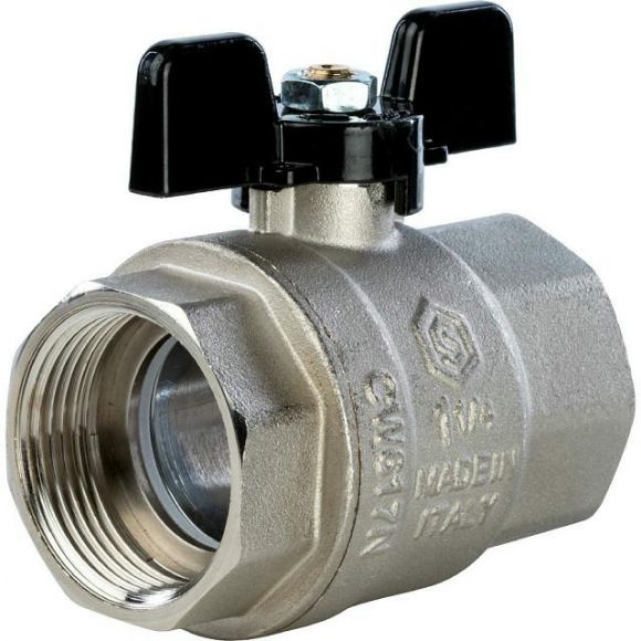 Кран шаровой полнопроходной ВР/ВР 1 1/4, ручка бабочка STOUT