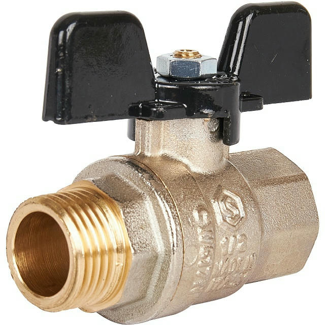 Кран шаровой полнопроходной ВР/НР 1/2, ручка бабочка STOUT