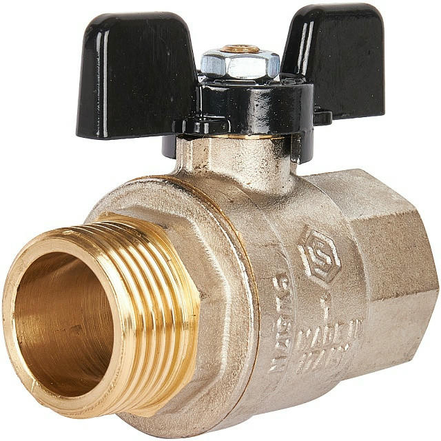 Кран шаровой полнопроходной ВР/НР 1, ручка бабочка STOUT