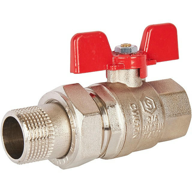 Кран шаровой полнопроходной с американкой ВР/НР 3/4, ручка бабочка EPDM STOUT