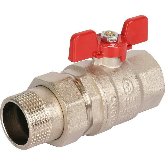 Кран шаровой полнопроходной с американкой ВР/НР 1 1/4, ручка бабочка EPDM STOUT