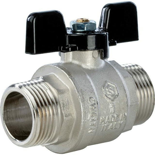 Кран шаровой полнопроходной НР/НР 1, ручка бабочка STOUT