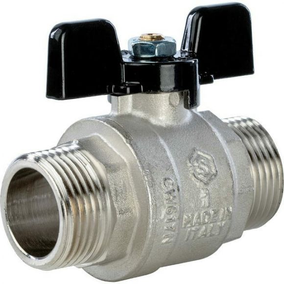 Кран шаровой полнопроходной НР/НР 1, ручка бабочка STOUT