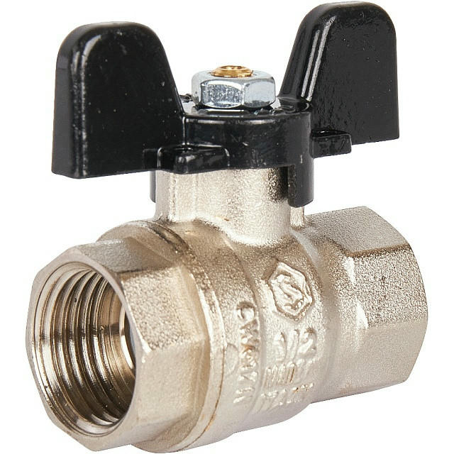 Кран шаровой стандартнопроходной ВР/ВР 1/2, ручка бабочка STOUT