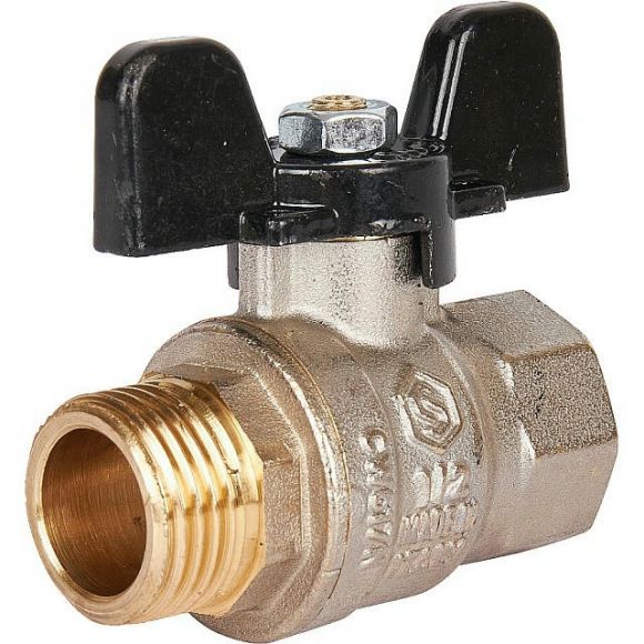 Кран шаровой стандартнопроходной ВР/НР 1/2, ручка бабочка STOUT