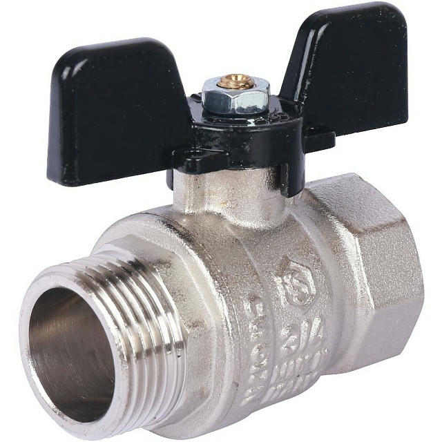 Кран шаровой стандартнопроходной ВР/НР 3/4, ручка бабочка STOUT