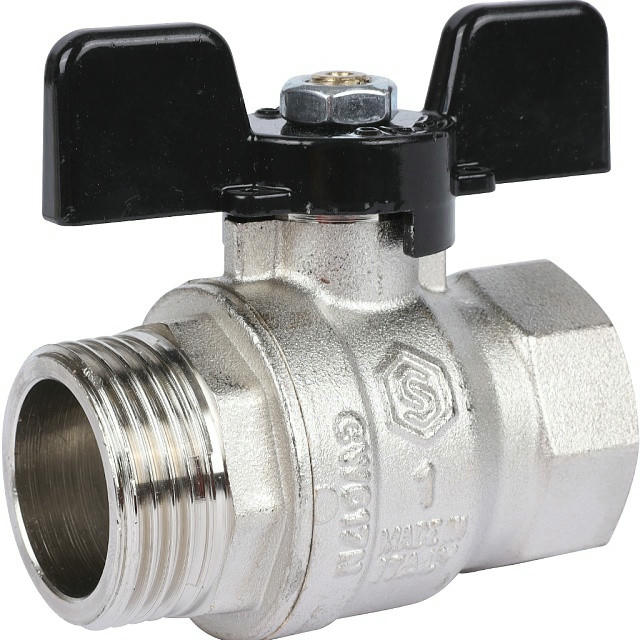 Кран шаровой стандартнопроходной ВР/НР 1, ручка бабочка STOUT