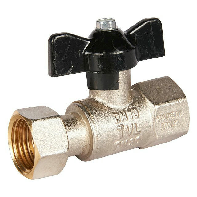 Кран шаровой с накидной гайкой ВР 1/2х1/2, ручка бабочка STOUT